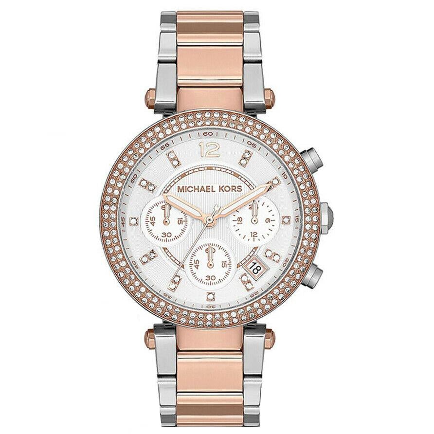 Michael Kors Ladies Parker Rose Gold Chronograph Watch - MK5820